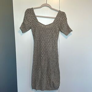 Free People knit lined grey sweater knit boho dress
